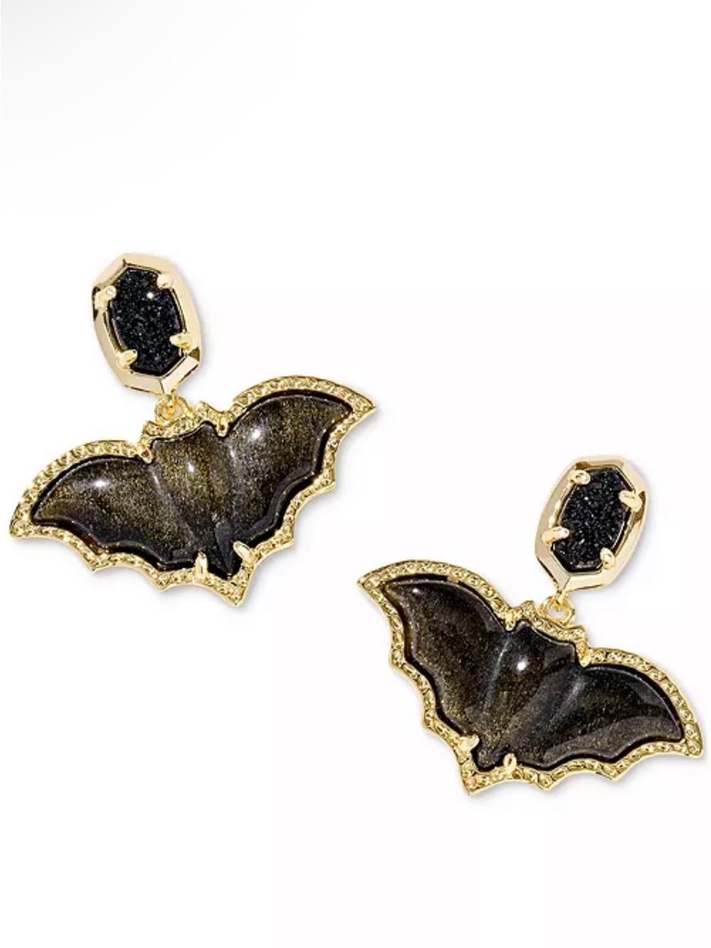 NEW KENDRA SCOTT Drusy and Obsidian Bat Drop Earrings. NEW $98